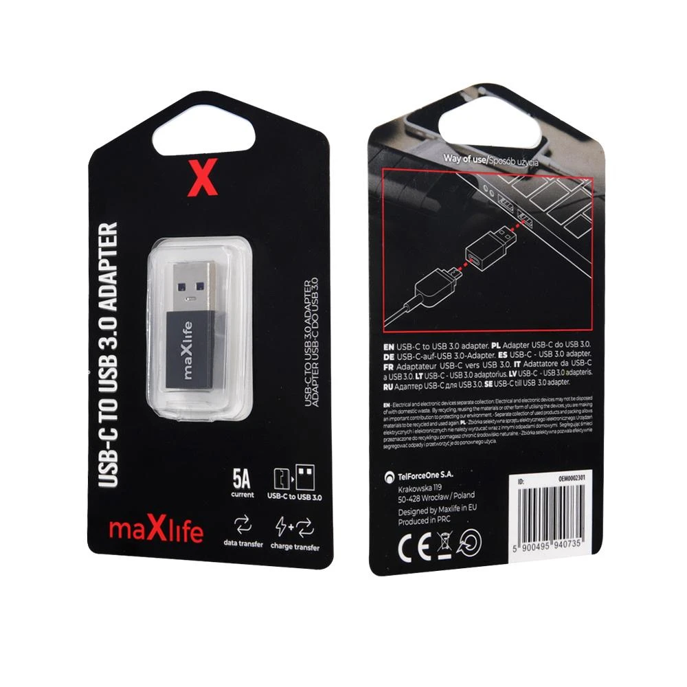 Maxlife USB-C į USB 3.0 adapteris