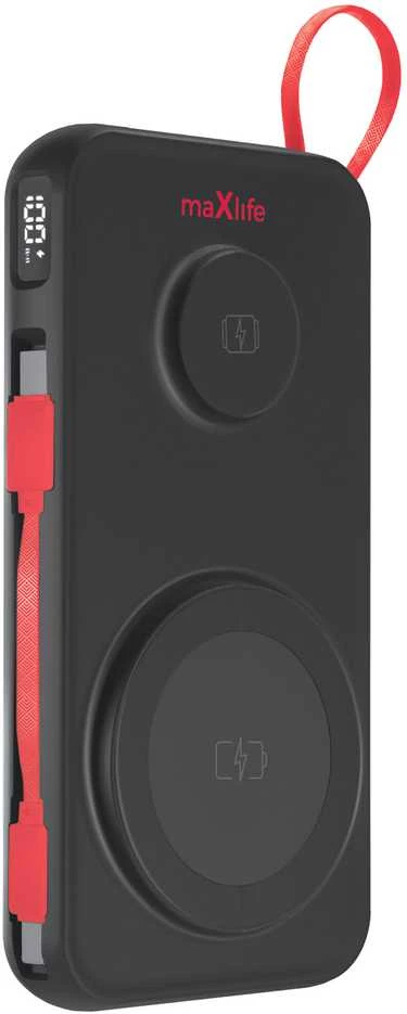 Maxlife belaidė išorinė baterija MXPB-08 10000 mAh magnetinė 3in1 juoda