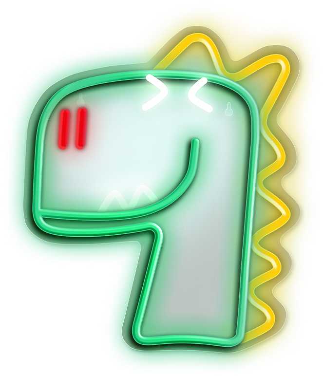 TelForceone Neoninis LED JURASSIC DINO žalias FLNJ02"Forever" šviesiai