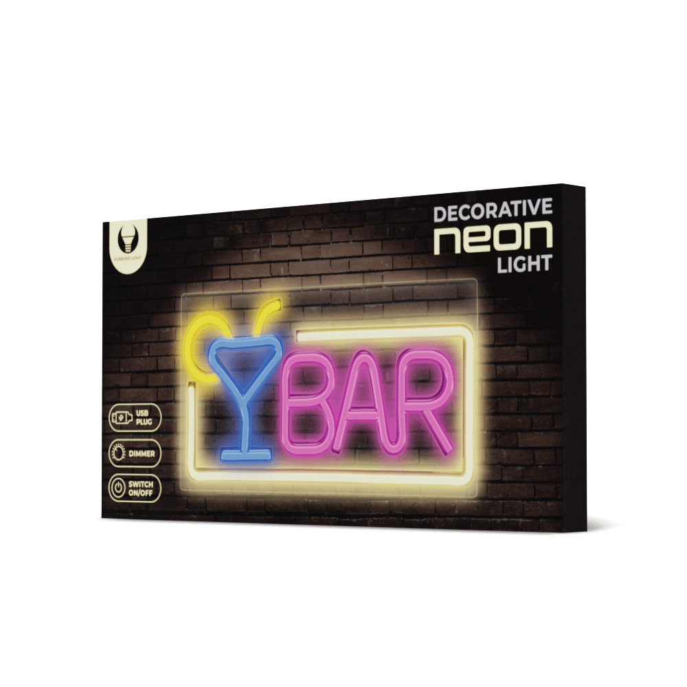 TelForceone Neoninė PLEXI LED BAR daugiaspalvė FPNE01X"Forever" šviesiai