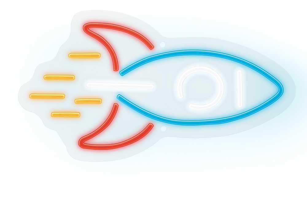 TelForceone Neon PLEXI LED Raketa įvairiaspalvis NNE18 Neolia