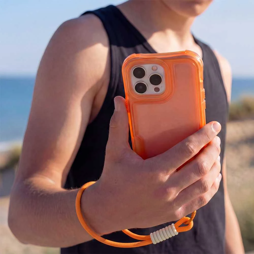 TFO Safepop dėklas su dirželiu Samsung Galaxy S24 / S25 oranžinis