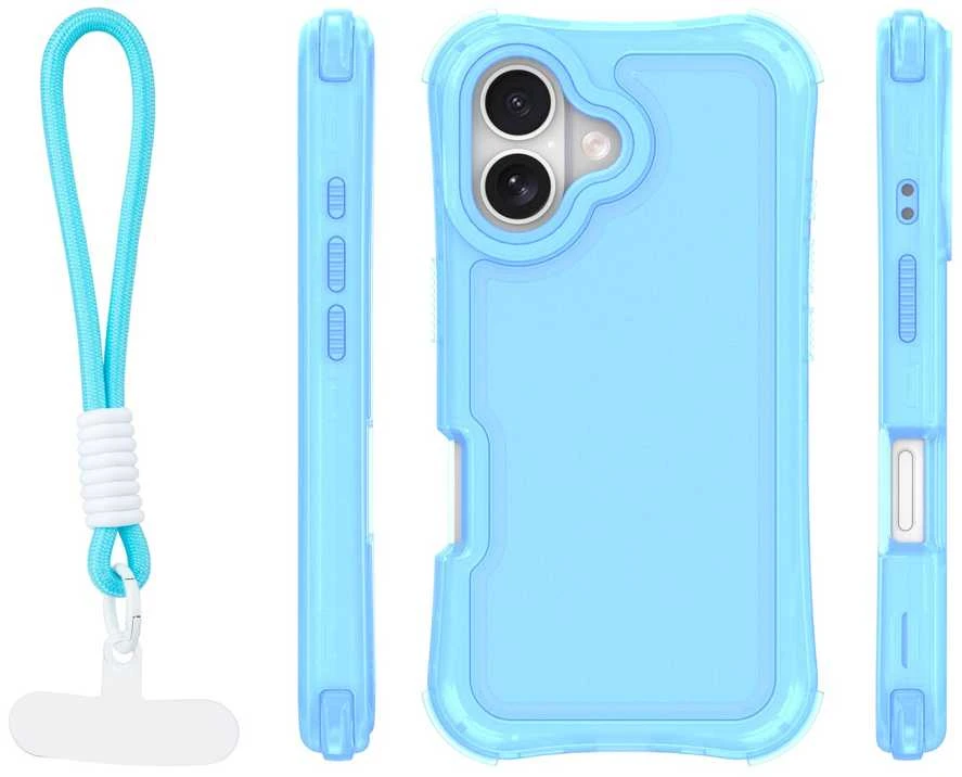 TFO Safepop dėklas su dirželiu, skirtas iPhone 16 6,1" mėlynas