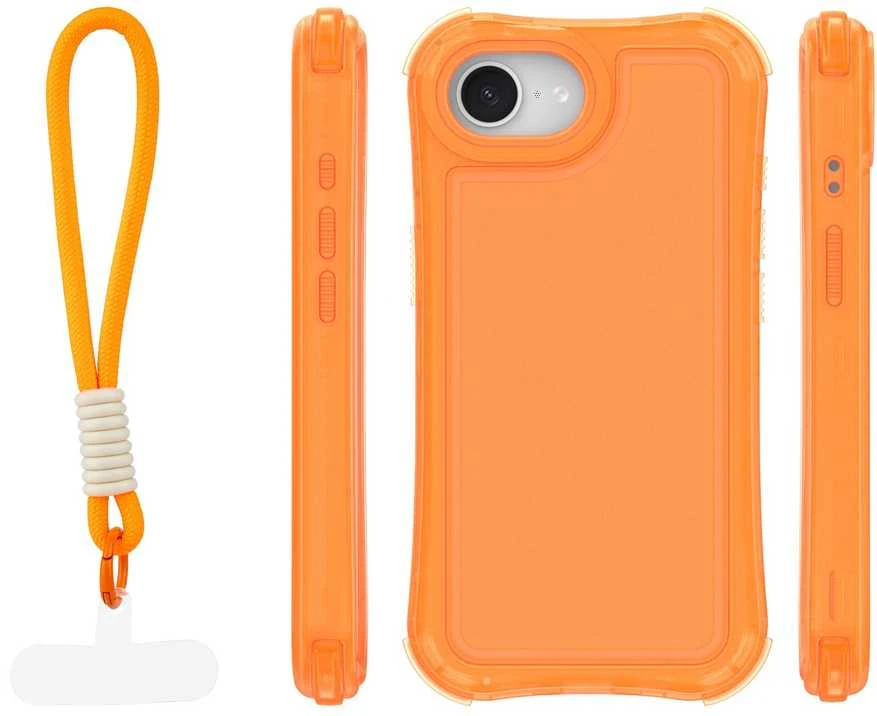 TFO Safepop dėklas su dirželiu, skirtas iPhone 16e / 17e, oranžinis