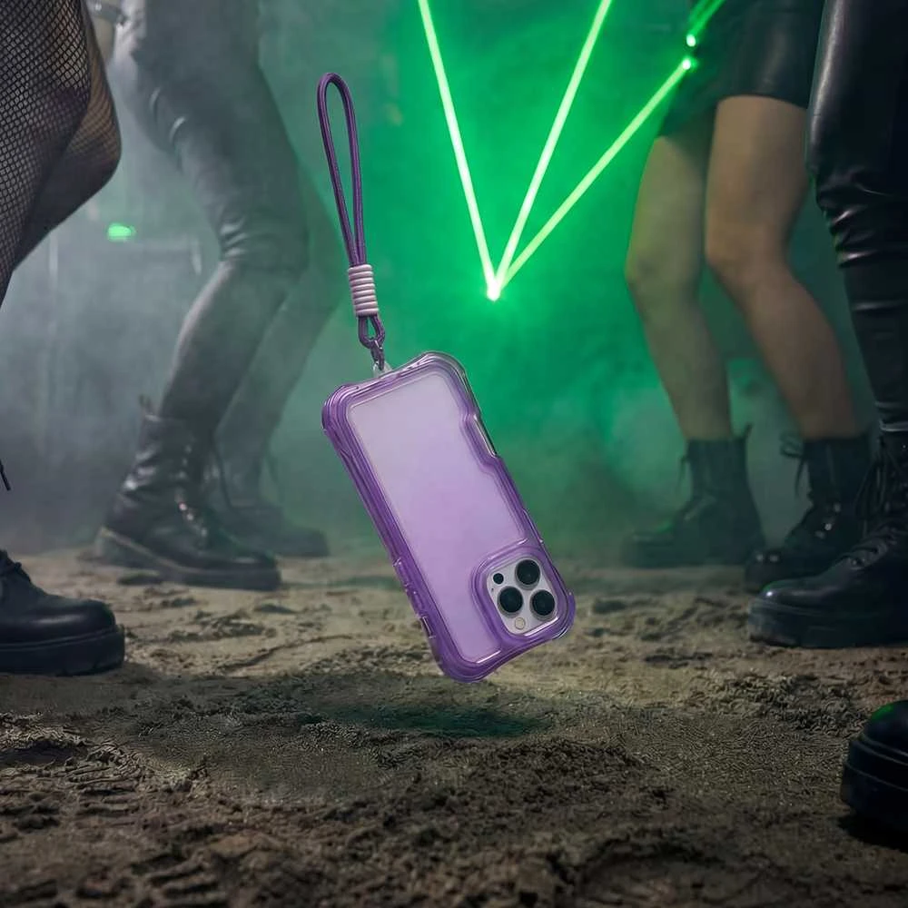 TFO Telforceone „Safepop“ dėklas su dirželiu, skirtas „iPhone 16 Pro Max 6,9“; violetinis