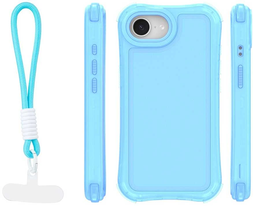 TFO Safepop dėklas su dirželiu, skirtas iPhone 16e / 17e, mėlynas