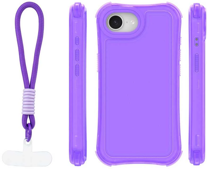 TFO Telforceone „Safepop“ dėklas su dirželiu, skirtas „iPhone 16e / 17e“, violetinis