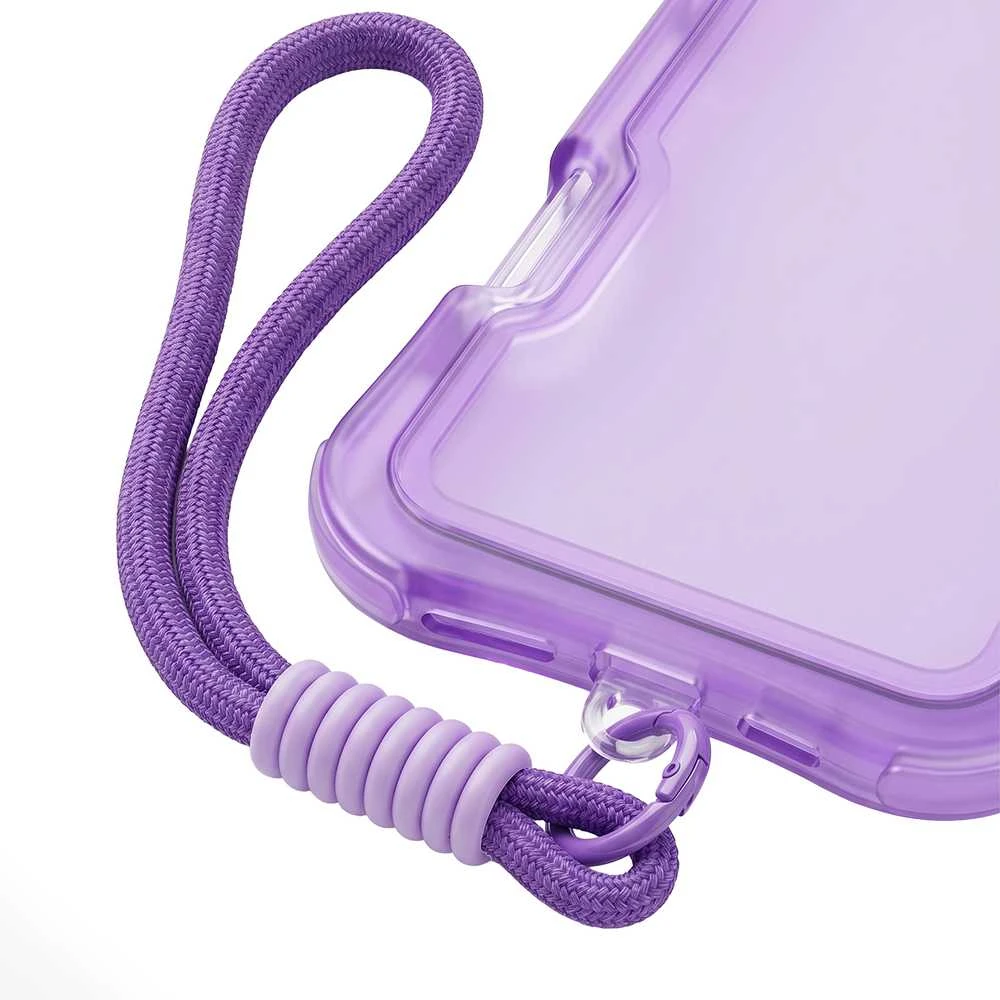 TFO Telforceone „Safepop“ dėklas su dirželiu, skirtas „iPhone 16 Pro Max 6,9“; violetinis