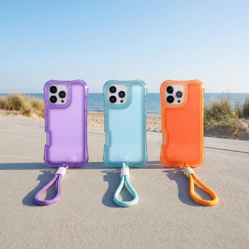 TFO Telforceone „Safepop“ dėklas su dirželiu, skirtas „iPhone 16 Pro Max 6,9“; violetinis