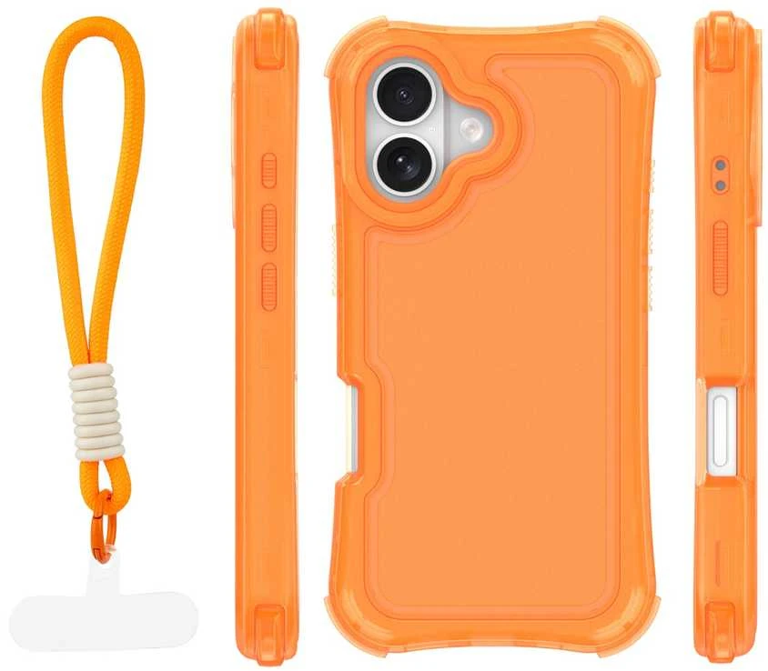 TFO Telforceone „Safepop“ dėklas su dirželiu, skirtas „iPhone 17 6,3“; oranžinis