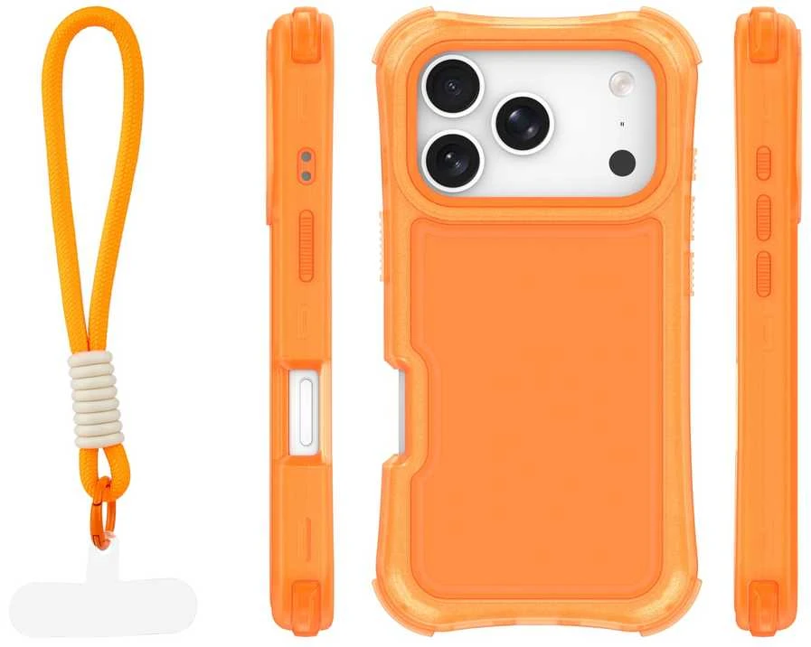 TFO Safepop dėklas su dirželiu, skirtas iPhone 17 Pro 6,3" oranžinis