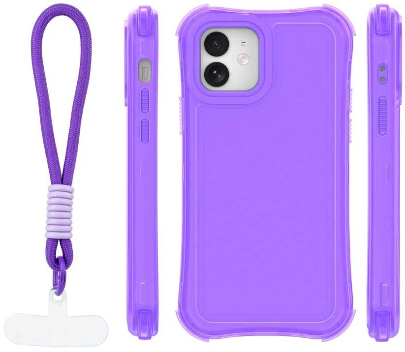 TFO Telforceone „Safepop“ dėklas su dirželiu, skirtas „iPhone 12 / 12 Pro 6,1“; violetinis