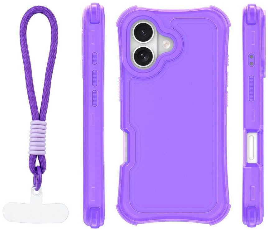 TFO Telforceone „Safepop“ dėklas su dirželiu, skirtas „iPhone 17 6,3“; violetinis