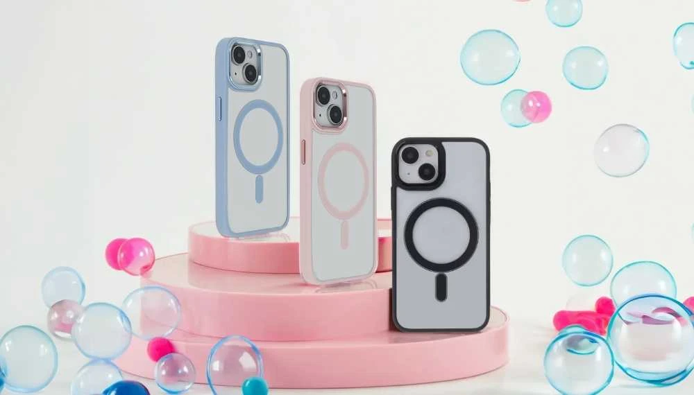 Tecto Shield Telforceone Elegantiškas atlasinis „Mag“ dėklas, skirtas „iPhone 12 / 12 Pro 6,1“; mėlynas