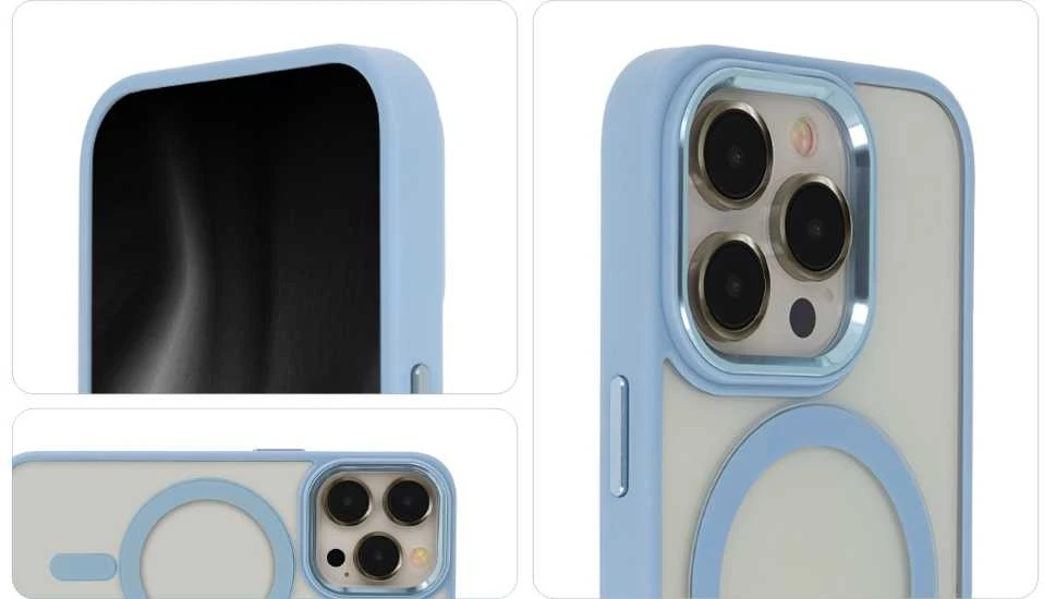 Tecto Shield Telforceone Elegantiškas atlasinis „Mag“ dėklas, skirtas „iPhone 12 / 12 Pro 6,1“; mėlynas