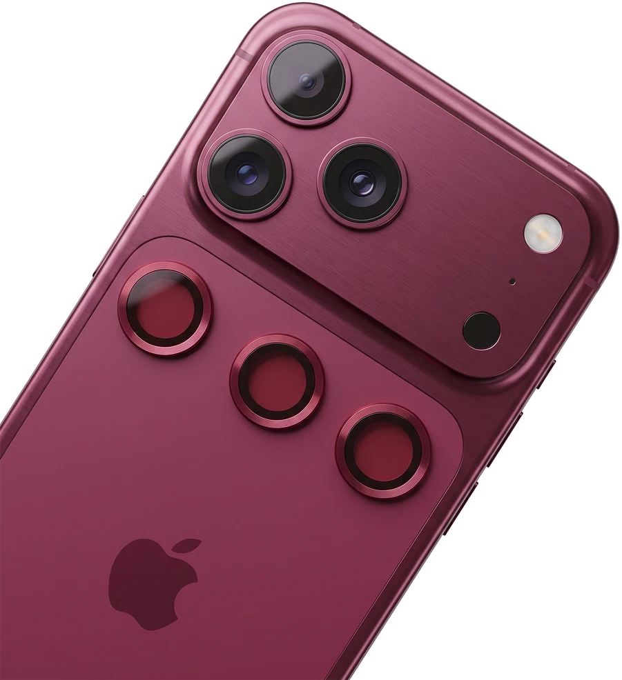 TFO „iPhone 18 Pro Max“ lęšių apsauginių stikliukų rinkinys, tamsiai vyšninės spalvos
