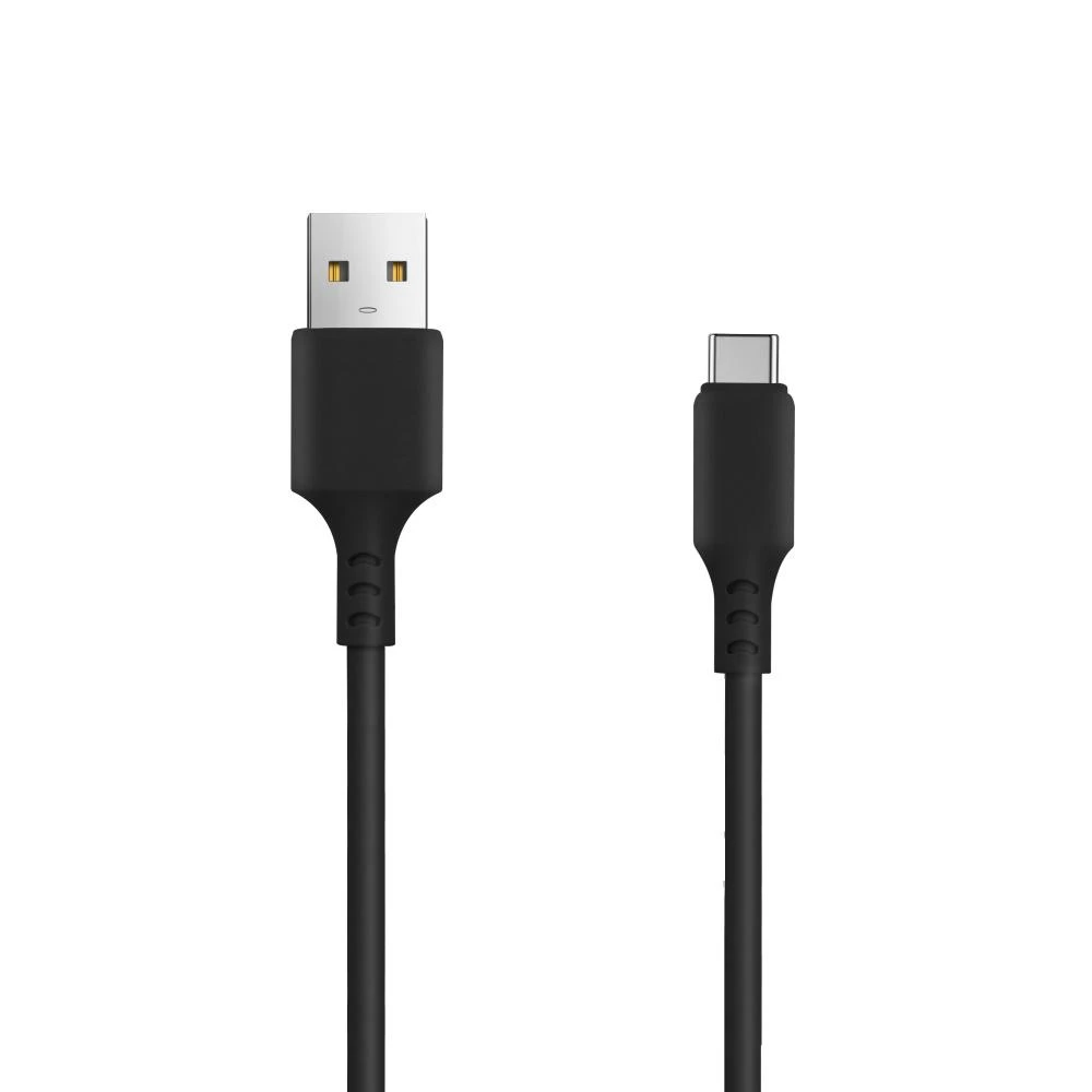 TelForceone "Setty" įkroviklis 1x USB 2,4A juodas + USB-C kabelis 1,0 m NAUJIENA