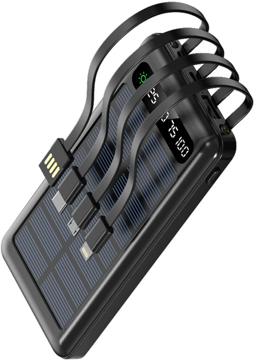 TelForceone "Setty" saulės energijos bankas SLR-100 10000 mAh, juodas