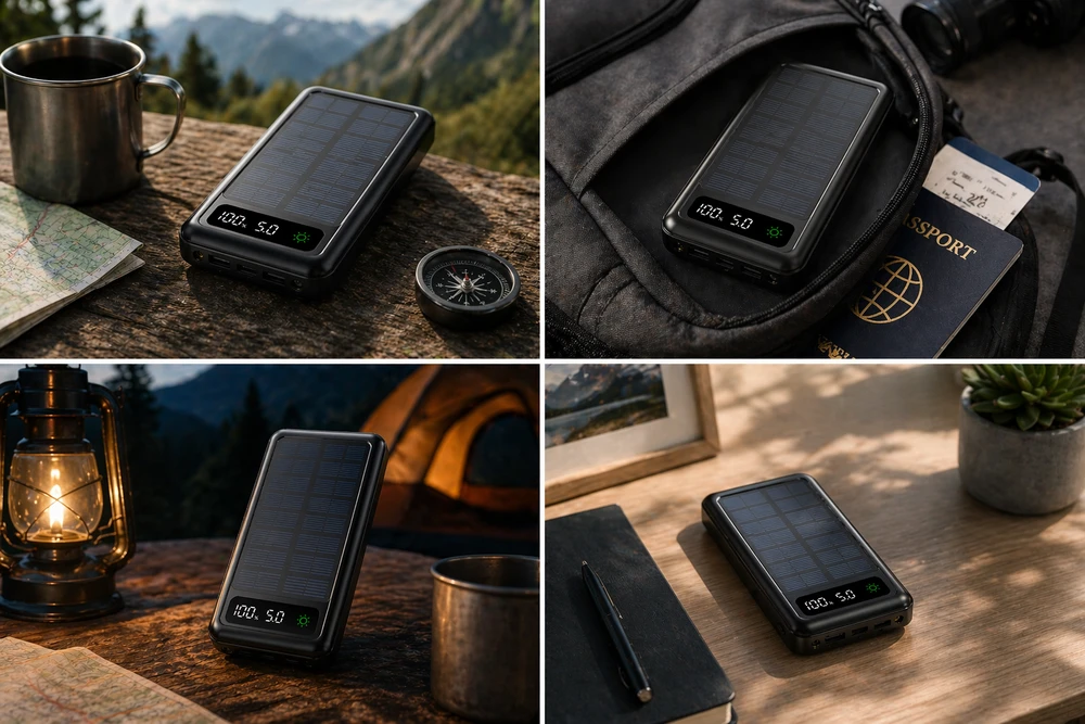 Setty saulės energijos išorinė baterija SLR-120 20000 mAh juoda