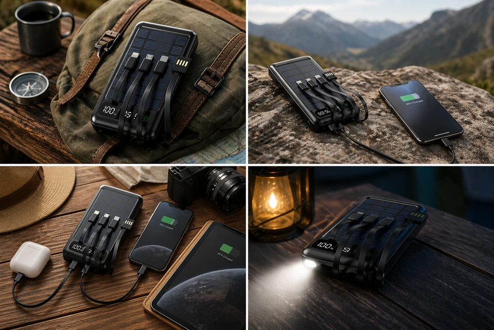 Setty saulės energijos išorinė baterija SLR-120 20000 mAh juoda