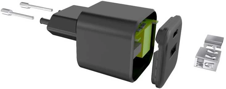 Setty sieninis įkroviklis USB-A + USB-C 20W LSGaN-AC-201 juodas