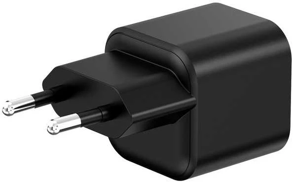 Setty sieninis įkroviklis USB-A + USB-C 20W LSGaN-AC-201 juodas