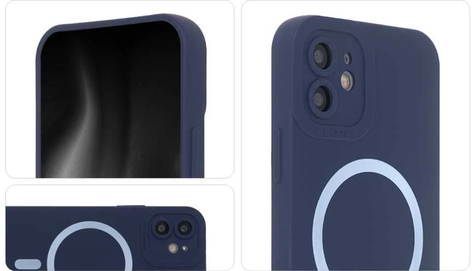 Tecto Shield Telforceone Silikoninis minkštas „Mag“ dėklas, skirtas „iPhone 14 6,1“; tamsiai mėlynas