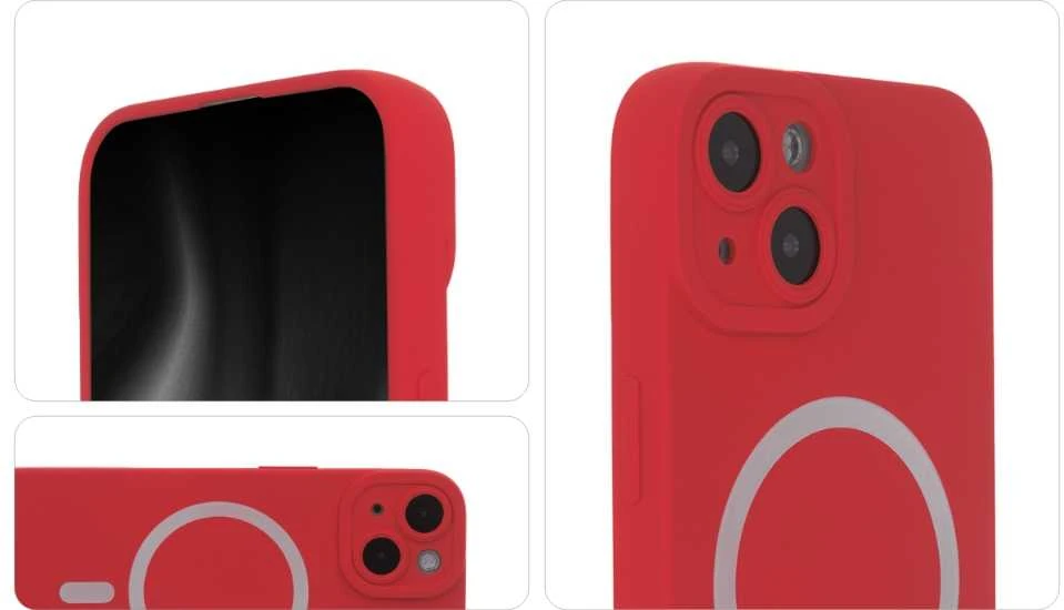 Tecto Shield Telforceone Silikoninis minkštas „Mag“ dėklas, skirtas „iPhone 15 Pro 6,1“; raudonas