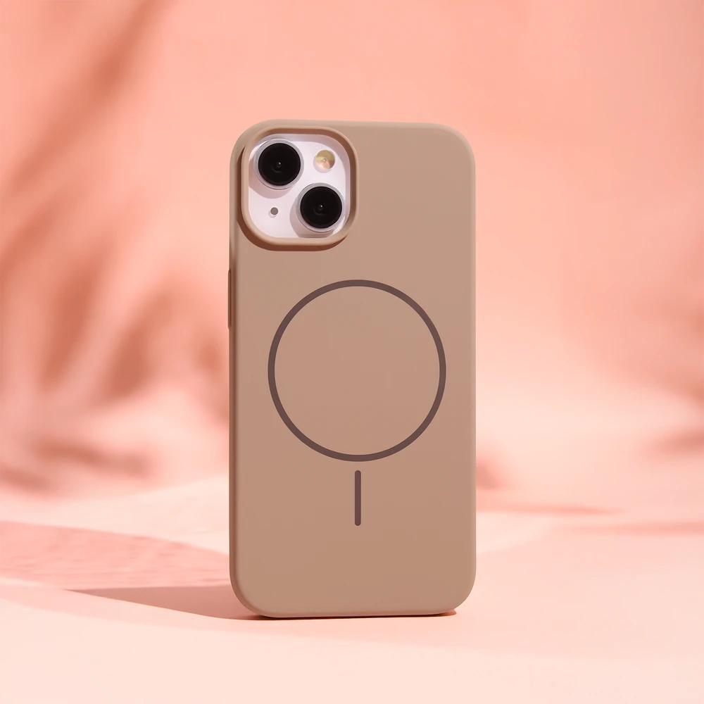 TFO Telforceone Silikoninis plonas „Mag“ dėklas, skirtas „iPhone 15 Pro Max 6,7“; rudas