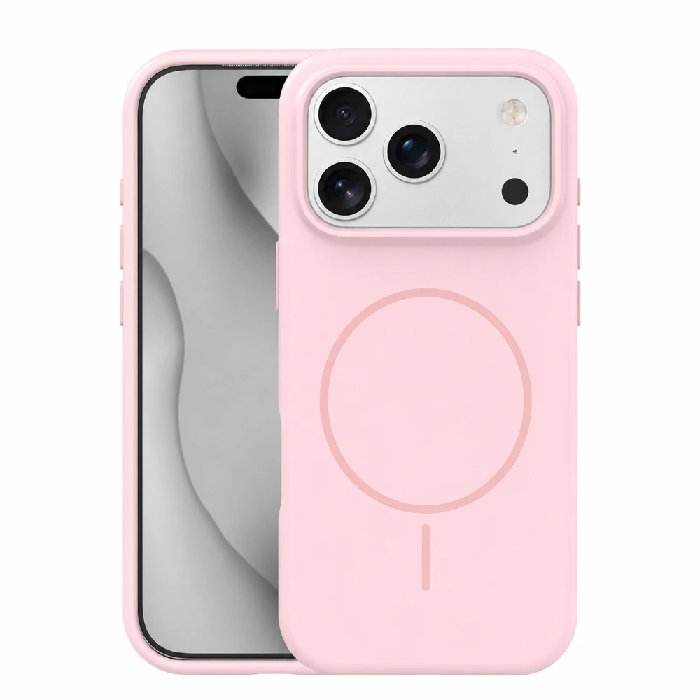 TFO Plonas silikoninis „Magsafe“ dėklas, skirtas „iPhone 17 Pro“, šviesiai rožinis