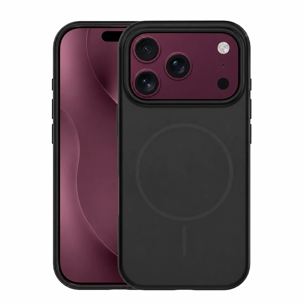 TFO Plonas silikoninis Mag dėklas, skirtas iPhone 17 Pro Max 6,9" / 18 Pro Max 6,9", juodas