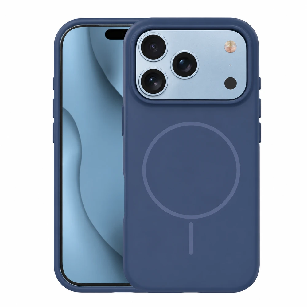 TFO Plonas silikoninis Mag dėklas, skirtas iPhone 17 Pro Max 6,9" / 18 Pro Max 6,9", tamsiai mėlynas