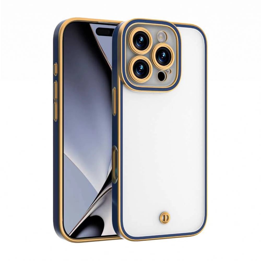 Telforceone Silky Šilkinis auksinis dėklas, skirtas „iPhone 16“, mėlynas