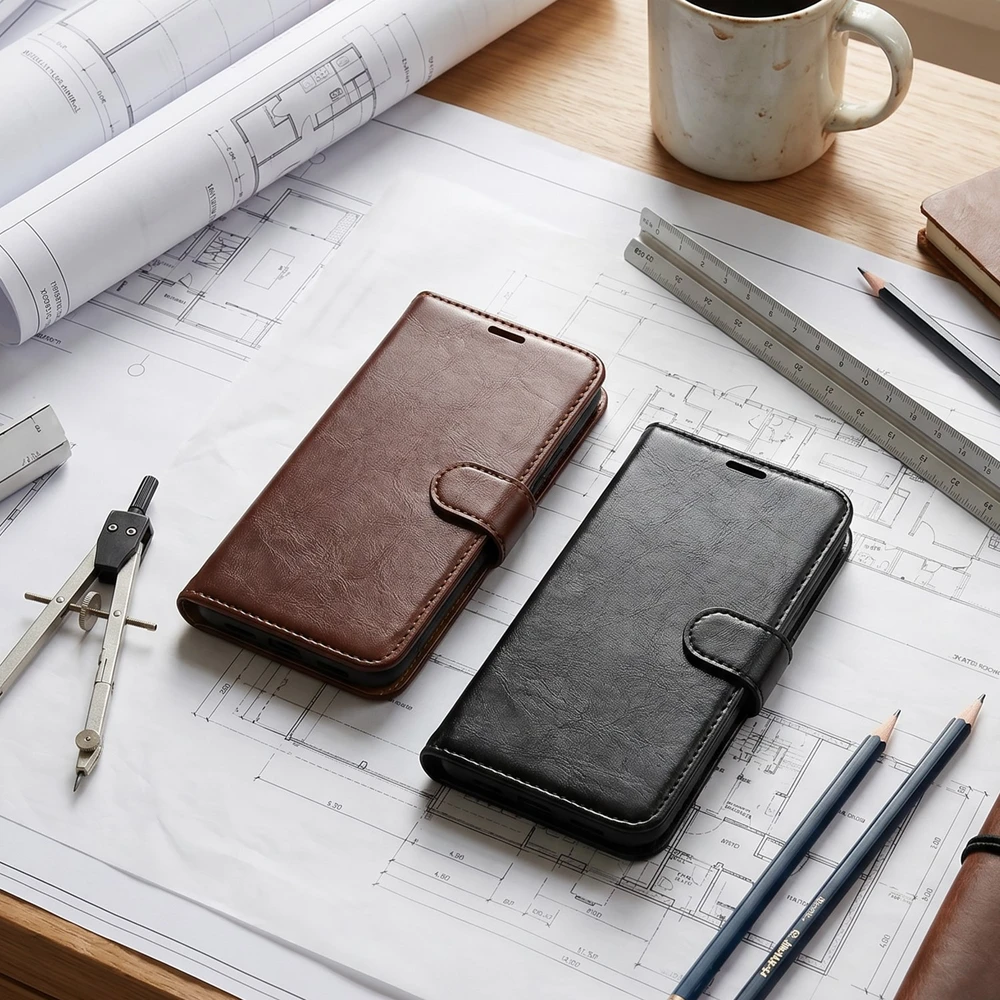 TFO Telforceone „Smart Luxe“ odinis dėklas, skirtas „Xiaomi Redmi Note 15 Pro 5G“, rudas