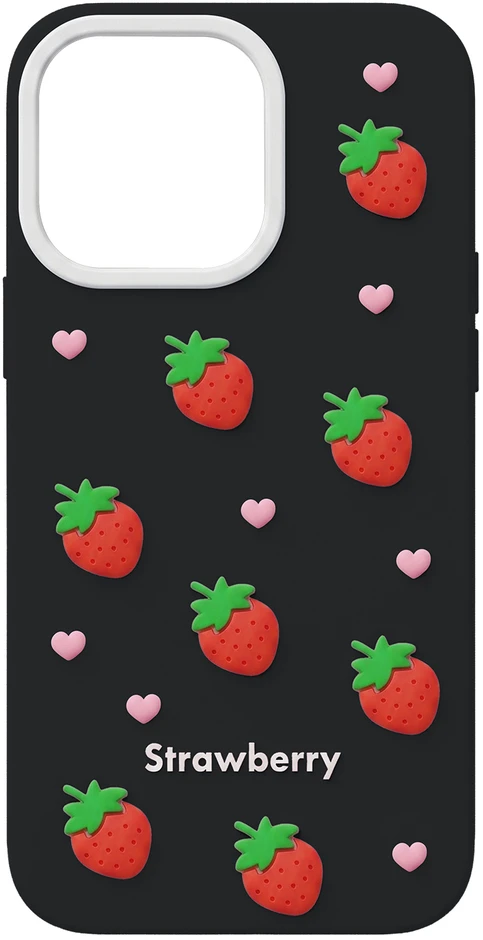 TFO Telforceone Braškių spalvos dėklas, skirtas iPhone 14 Pro / 15 Pro 6,1 colio, juodas