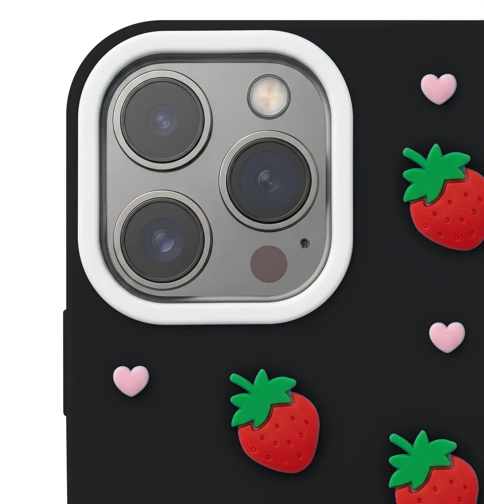 TFO Telforceone Braškių spalvos dėklas, skirtas iPhone 14 Pro / 15 Pro 6,1 colio, juodas