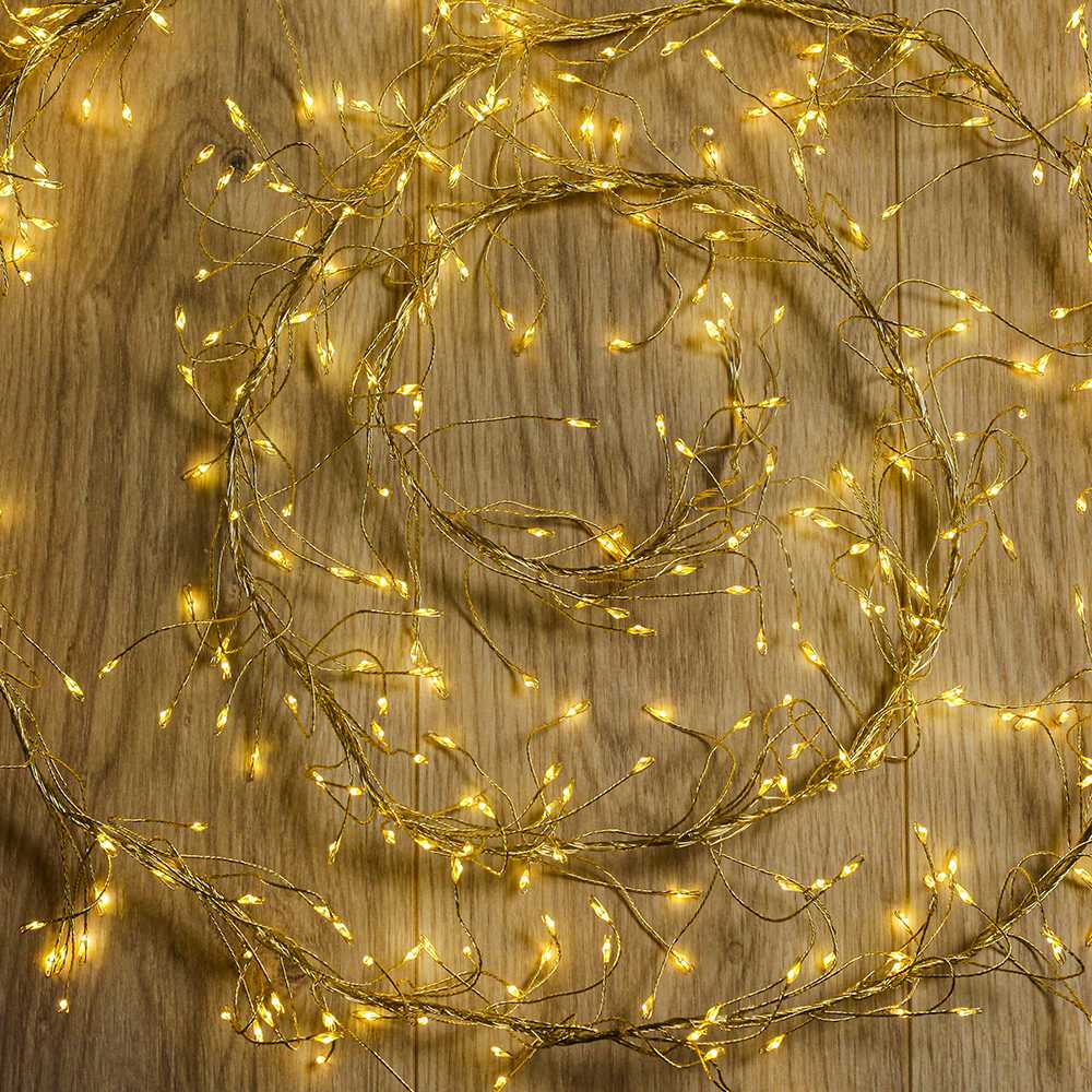 TelForceone String Light GOLDEN TWIG CLF-03 480LED šiltai balta 3m + 5m Forever Light
