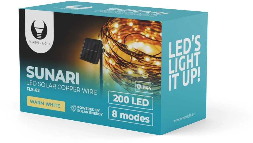 Telforceone Forever Light saulės LED lempa SUNARI FLS-82, varinė viela 22 m, 600 mAh Ni-MH