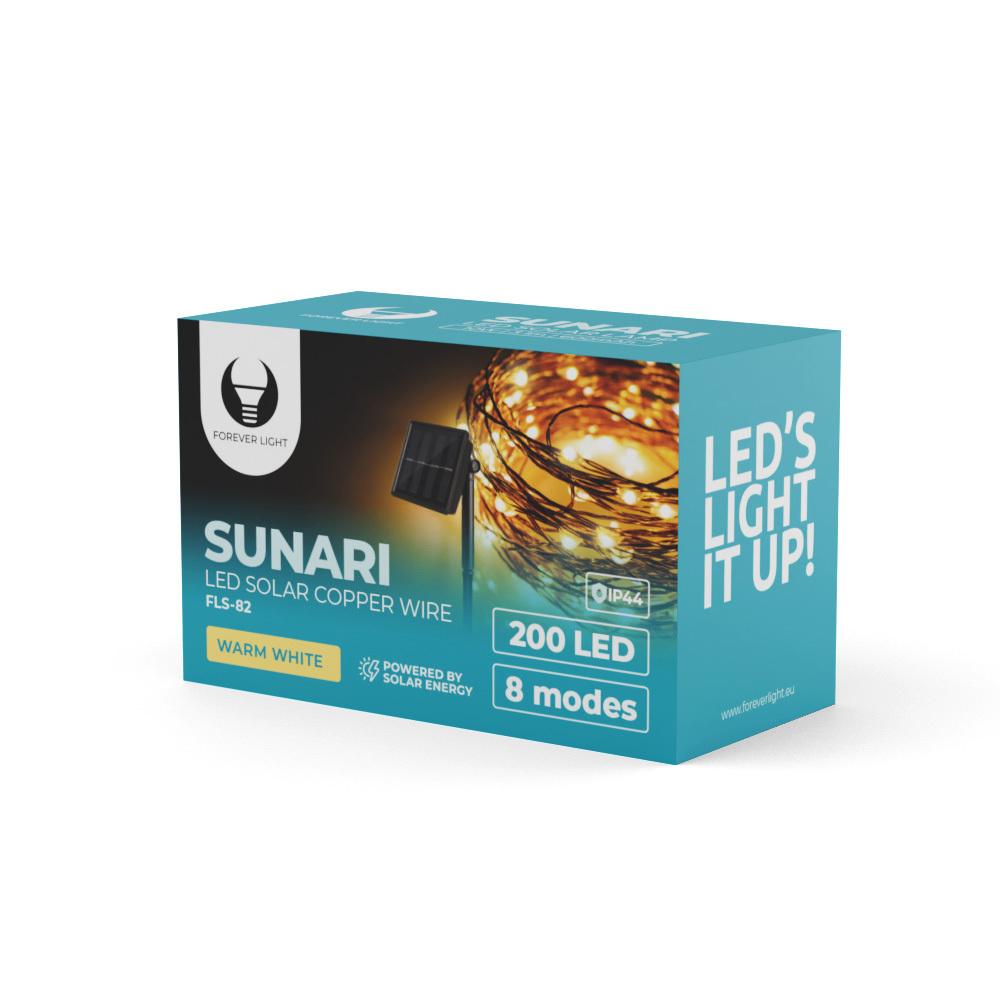 TelForceone SUNARI saulės lempa LED FLS-82 varinė viela 22m 600mAh Ni-MH Forever Light