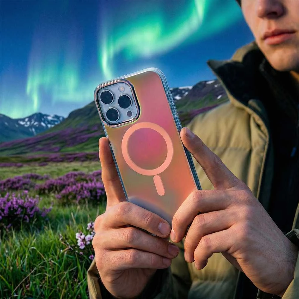 Telforceone „Tecto Shield Aurora“ dėklas, skirtas „Samsung Galaxy S26“, rožinis