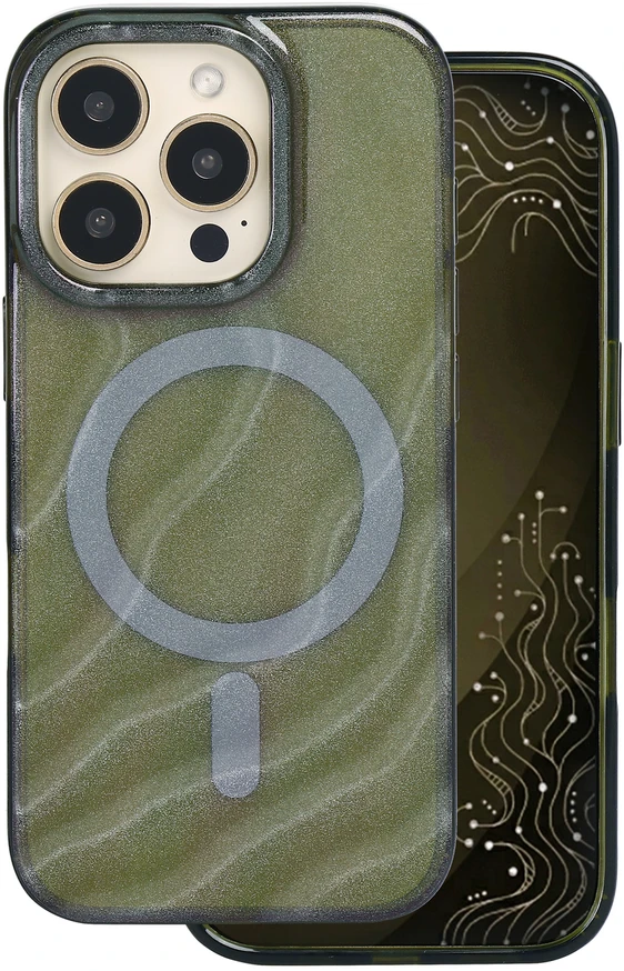 Tecto Shield Desert Mag dėklas, skirtas iPhone 16 Pro 6,3" tamsiai alyvuogių spalvos