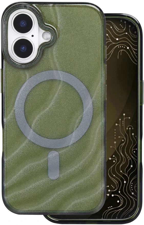 Tecto Shield Desert Mag dėklas, skirtas iPhone 17 6,3" tamsiai alyvuogių spalvos