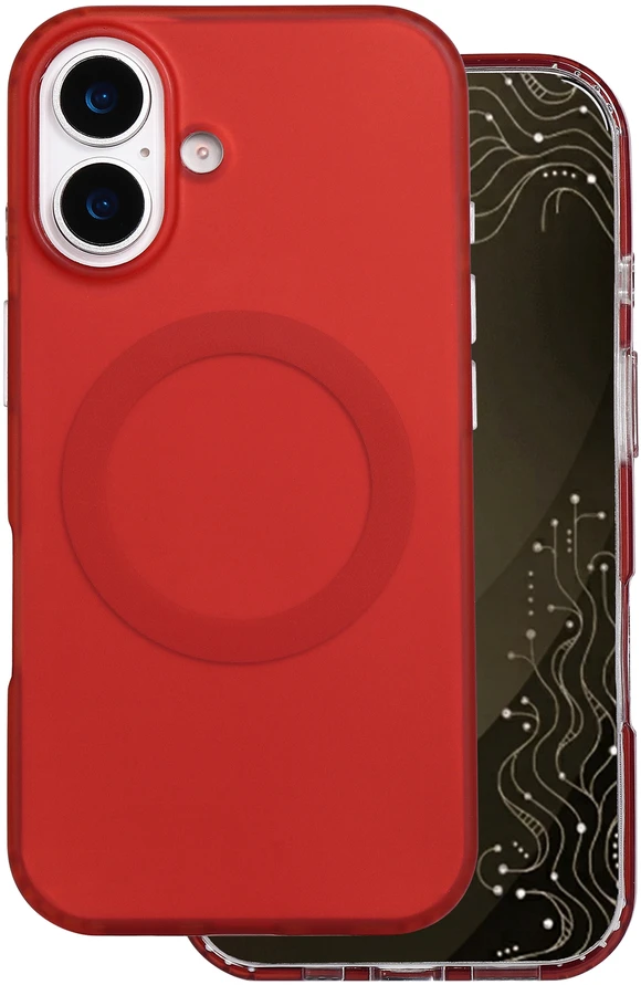 Telforceone Tecto Shield Mistiq Mag dėklas, skirtas iPhone 16 6,1" raudonas