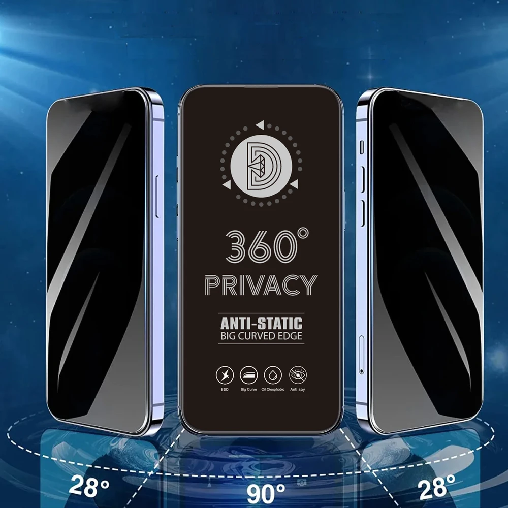 TFO Privatumą užtikrinantis 360° grūdintas stiklas Samsung Galaxy S24 Ultra, suderinamas su pirštų atspaudų skaitytuvu