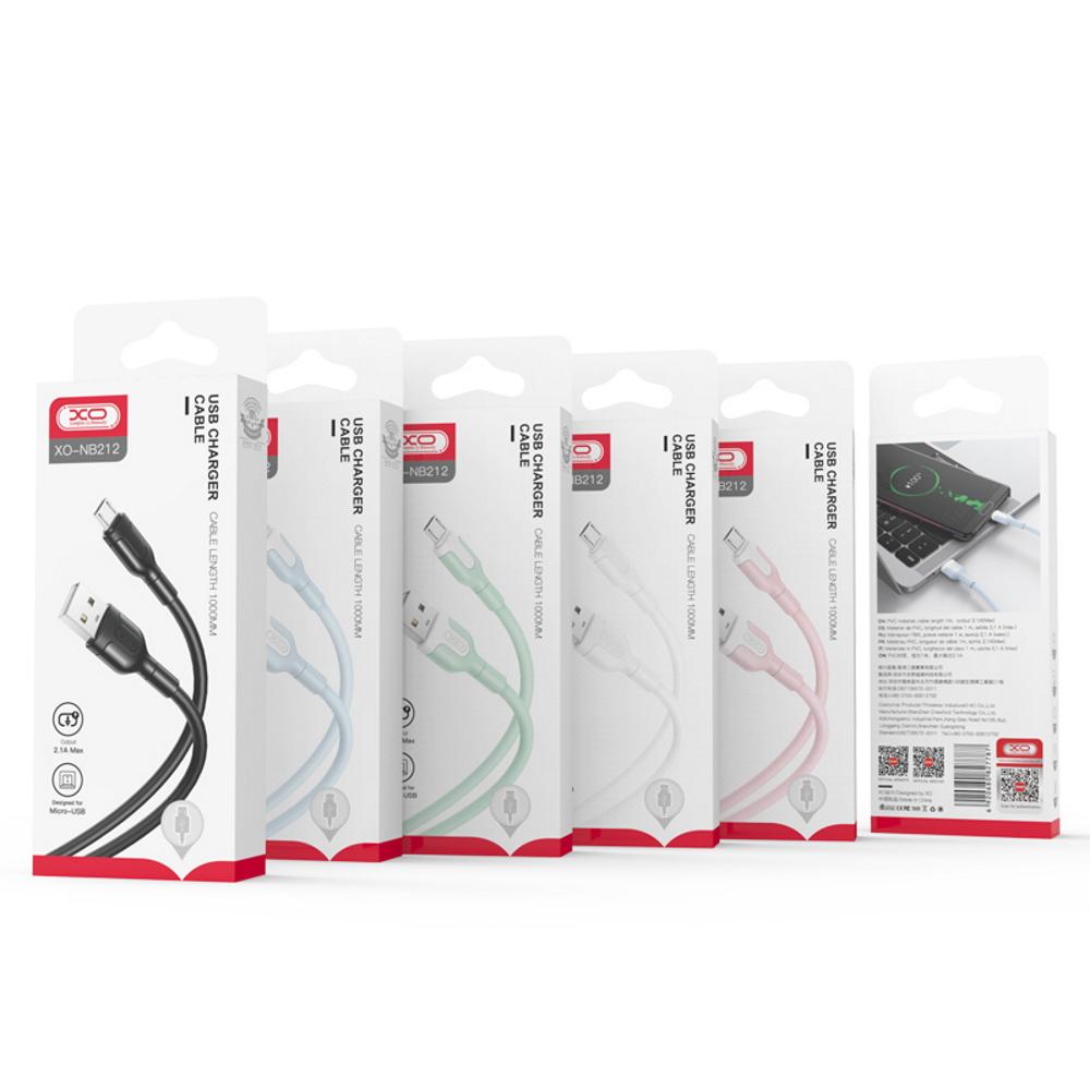 XO kabelis NB212 USB - USB-C 1,0 m 2,1A rožinės spalvos