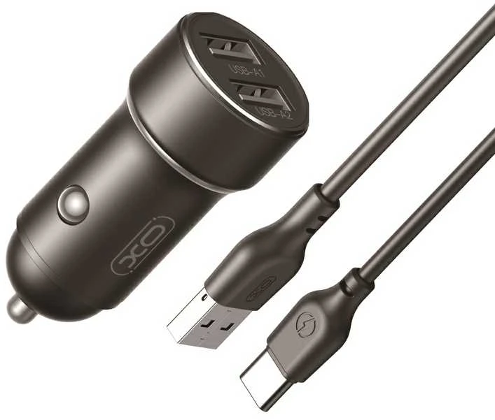 XO car charger CC53 12W 2x USB juodos spalvos