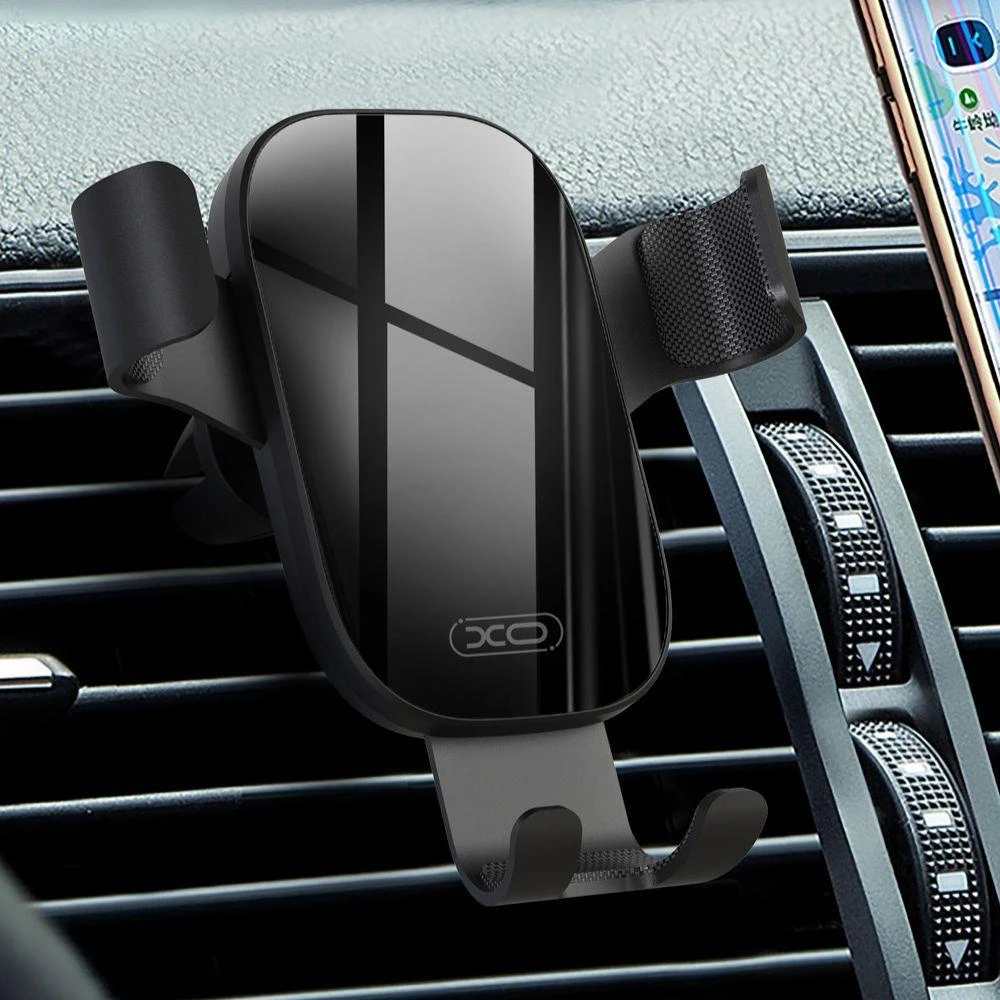 XO automobilinis laikiklis C37 gravity juodas skirtas oro išėjimui