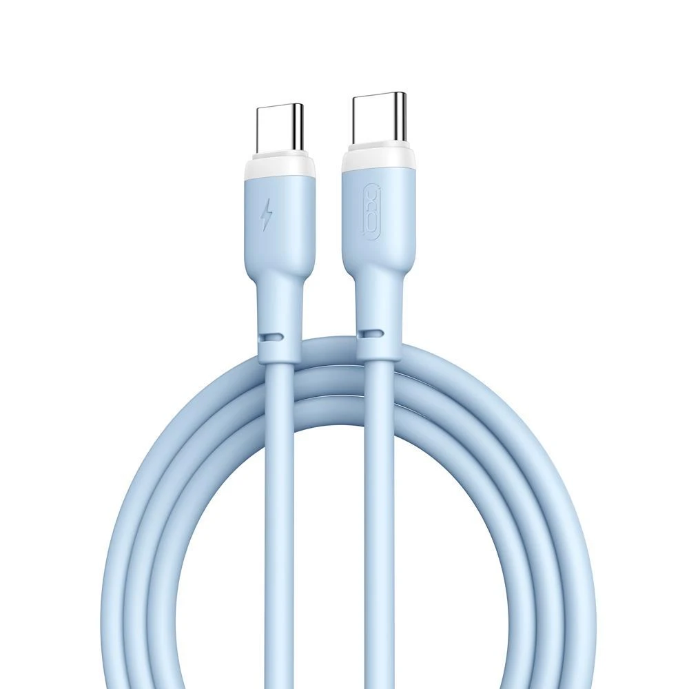 XO kabelis NB208B PD USB-C - USB-C 1,0m 60W baltos spalvos