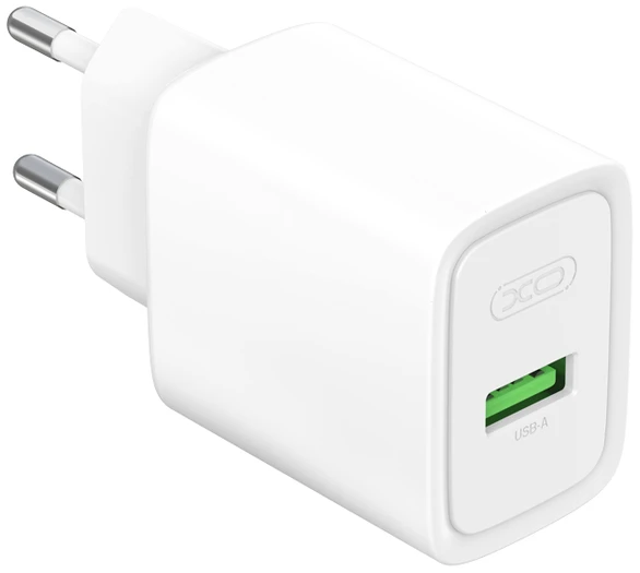 XO wall charger CE50 QC 18W 1x USB baltas