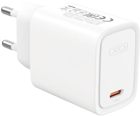 XO wall charger CE53 PD 30W 1x USB-C baltas